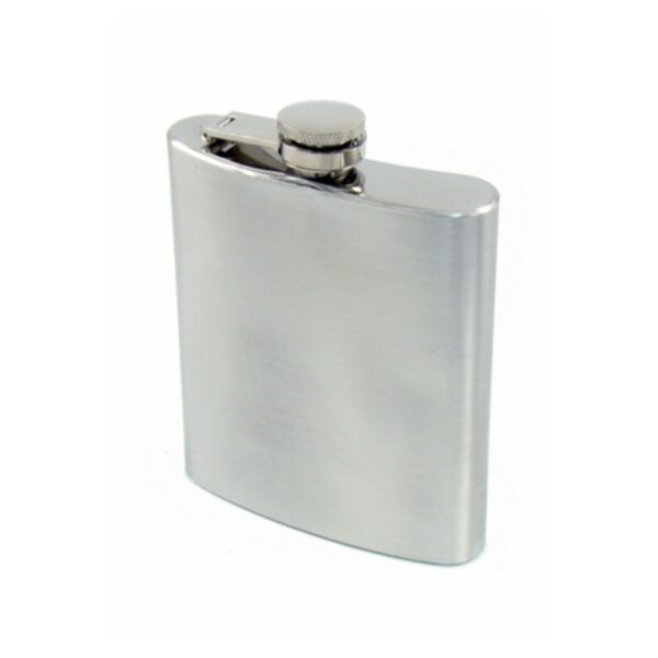 Angelo - Hipflask Metal Brushed Chrome 7oz