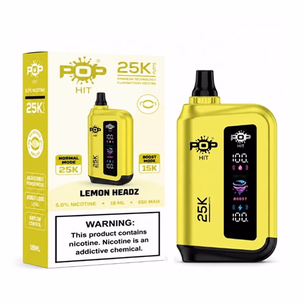 Pop Hit 25000 Puff Disposable | 5% Nic Salts - Lemon Headz