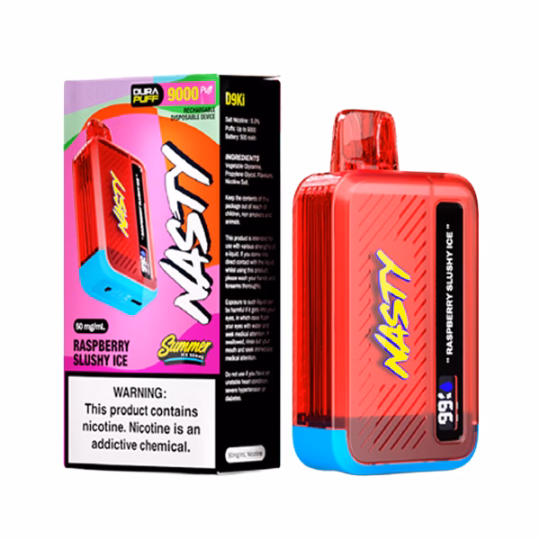 Nasty Bar 9000 puff Disposable Vape - Raspberry Slushy Ice - 5%