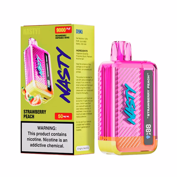 Nasty Bar 9000 puff Disposable Vape - Strawberry Peach - 5%