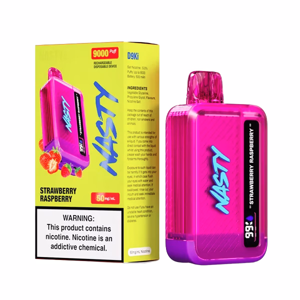 Nasty Bar 9000 puff Disposable Vape - Strawberry Raspberry - 5%
